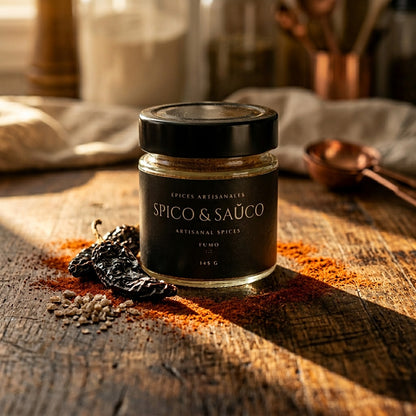 FUMO spice blend label closeup — smoked paprika cumin garlic blend made in Canada